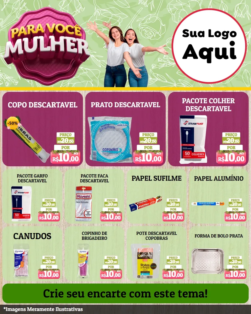 Modelo de Rede Social para Feed Instagram com o tema Para Você Mulher para Embalagens