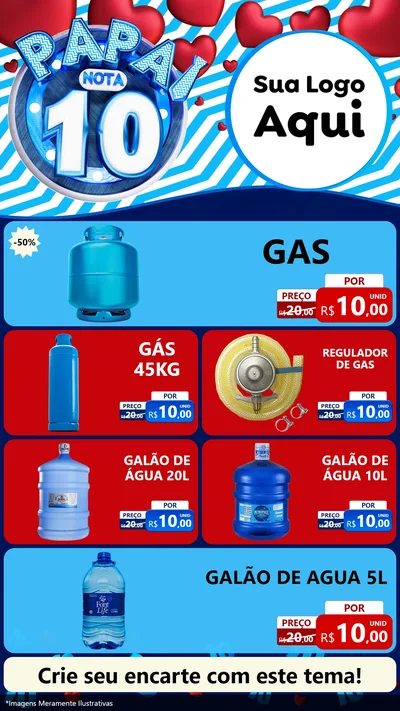 Modelo de TV para TV Vertical com o tema Papai Nota 10 para Água e gás