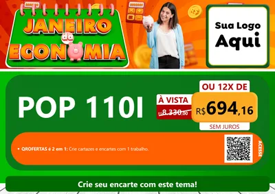 Modelo de Cartaz para Cartaz A4 Horizontal com o tema Janeiro da Economia para Concessionaria de Motos
