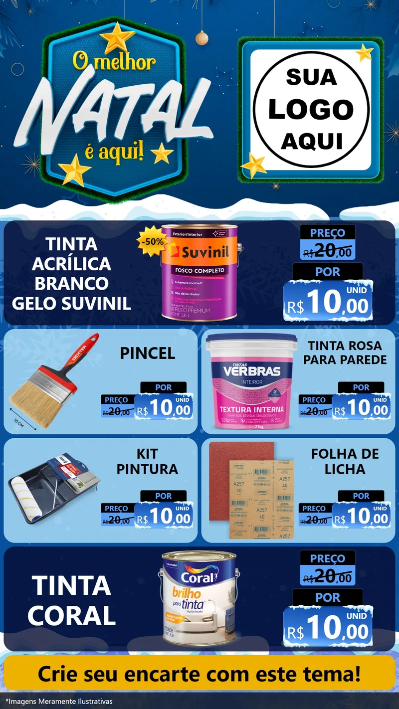 Modelo de TV para TV Vertical com o tema O Melhor Natal É Aqui! para Tintas e Ferramentas