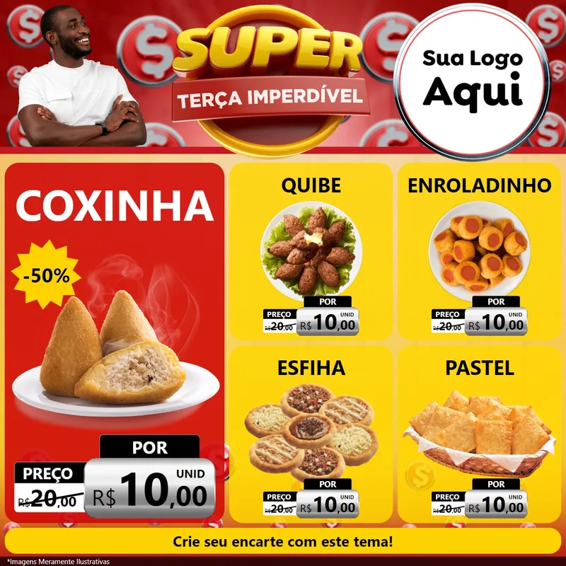 Modelo de Rede Social para Feed Facebook com o tema Super Terça Imperdível para Salgadaria