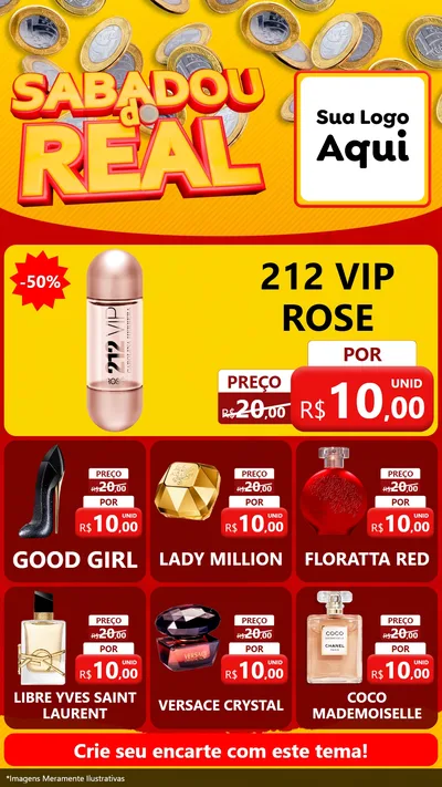 Modelo de Rede Social para Stories com o tema Sabadou do Real para Perfumes