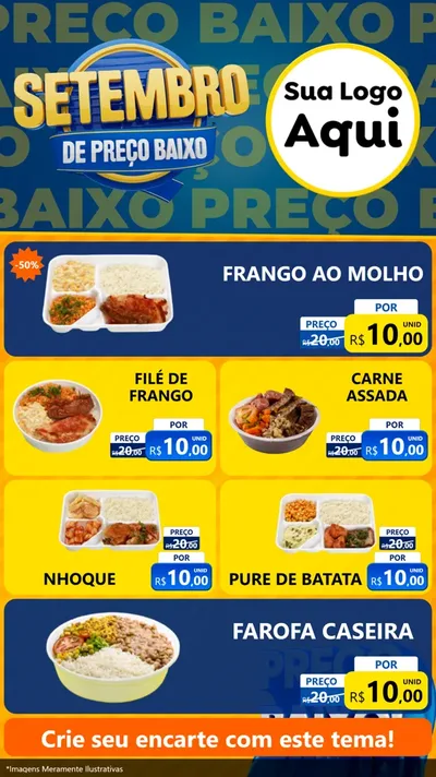 Modelo de TV para TV Vertical com o tema Setembro De Preço Baixo para Restaurante