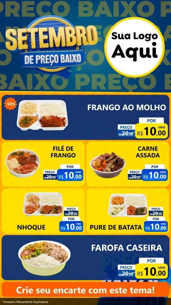 Modelo de TV para TV Vertical com o tema Setembro De Preço Baixo para Restaurante