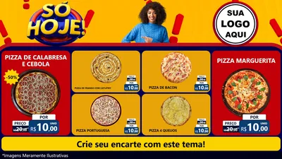 Modelo de TV para TV Horizontal com o tema Só Hoje! para Pizzaria