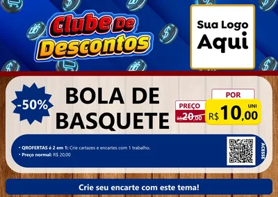 Modelo de Cartaz para Cartaz A4 Horizontal com o tema Clube de Descontos para Artigos Esportivos