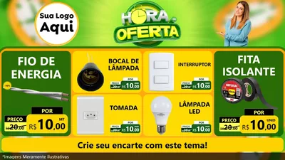 Modelo de TV para TV Horizontal com o tema Hora da Oferta para Materiais Elétricos