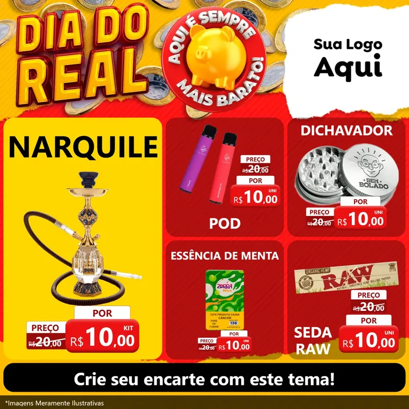 Modelo de Rede Social para Feed Facebook com o tema Dia Do Real para Tabacaria