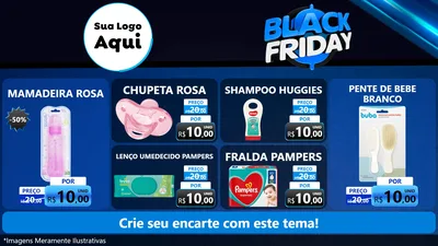 Modelo de TV para TV Horizontal com o tema Black Friday para Bebês