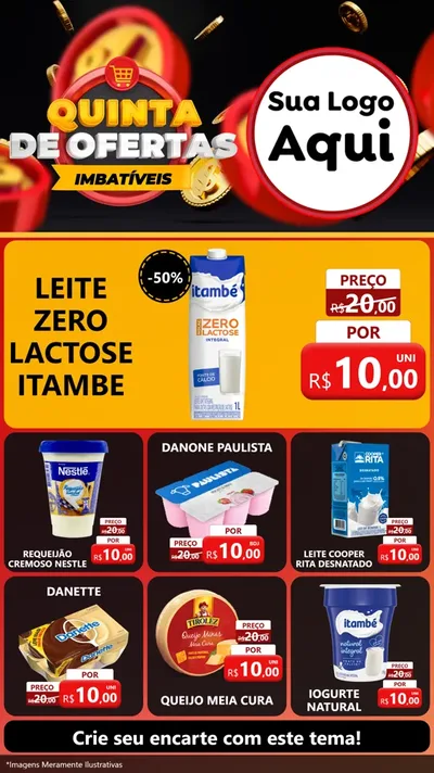 Modelo de Rede Social para Stories com o tema Quinta de Ofertas Imbatíveis para Frios e Laticínios