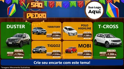 Modelo de TV para TV Horizontal com o tema São Pedro para Concessionaria de Carros