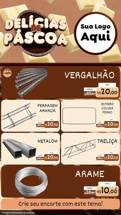 Modelo de TV para TV Vertical com o tema Delícias de Páscoa para Ferragens