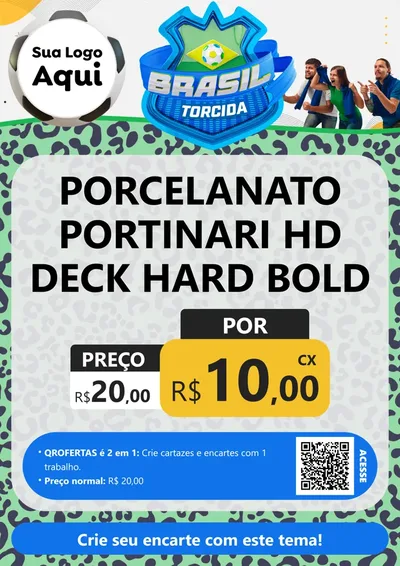 Modelo de Cartaz para Cartaz A4 Vertical com o tema Brasil Torcida - Copa para Pisos e revestimentos