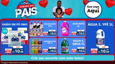 Modelo de TV para TV Horizontal com o tema Semana Dos Pais para Produtos de Limpeza
