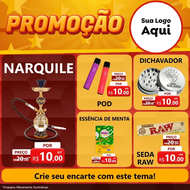 Modelo de Rede Social para Feed Facebook com o tema Promoção para Tabacaria