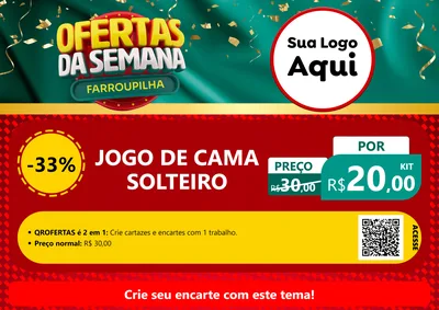 Modelo de Cartaz para Cartaz A4 Horizontal com o tema Ofertas da Semana Farroupilha para Cama, Mesa e Banho