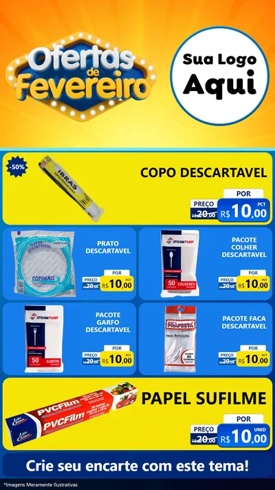 Modelo de TV para TV Vertical com o tema Ofertas de Fevereiro para Embalagens