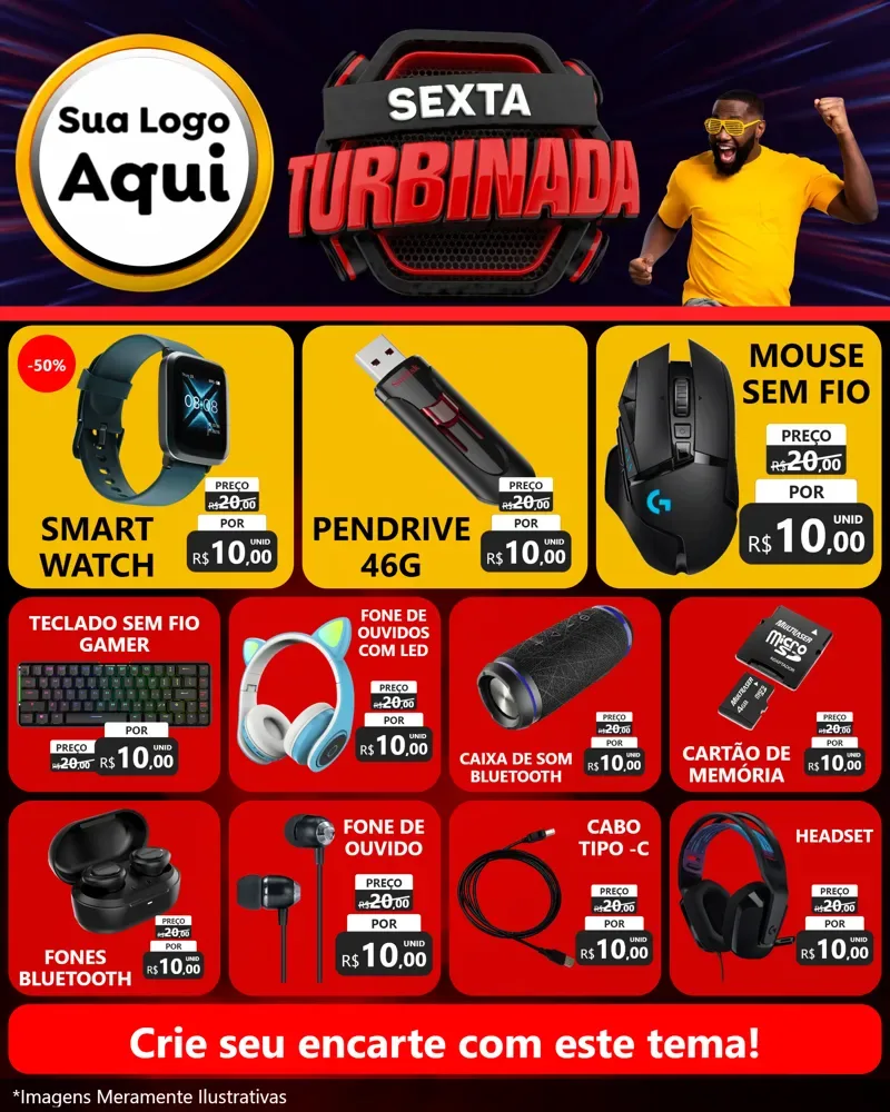 Modelo de Rede Social para Feed Instagram com o tema Sexta Turbinada para Informática