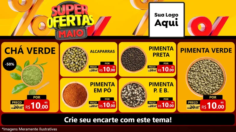 Modelo de TV para TV Horizontal com o tema Super Ofertas Maio para Produtos Naturais