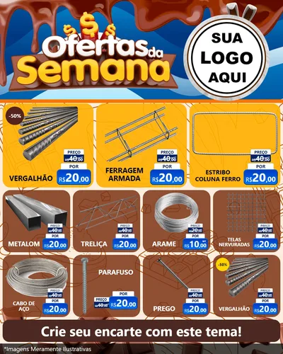 Modelo de Rede Social para Feed Instagram com o tema Ofertas da Semana - Páscoa para Ferragens