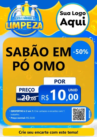 Modelo de Cartaz para Cartaz A4 Vertical com o tema Sexta e Sábado da Limpeza para Produtos de Limpeza