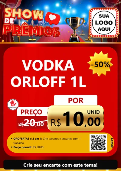 Modelo de Cartaz para Cartaz A4 Vertical com o tema Show de Prêmios para Distribuidora de bebidas