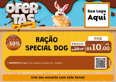 Modelo de Cartaz para Cartaz A4 Horizontal com o tema Ofertas de Páscoa para Pet Shop