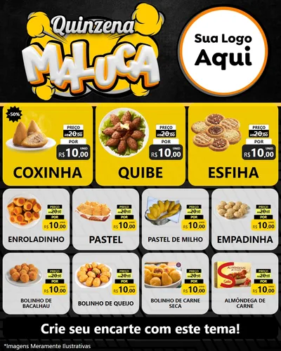 Modelo de Rede Social para Feed Instagram com o tema Quinzena Maluca para Salgadaria