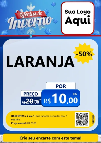 Modelo de Cartaz para Cartaz A4 Vertical com o tema Ofertas de Inverno para Hortifrúti