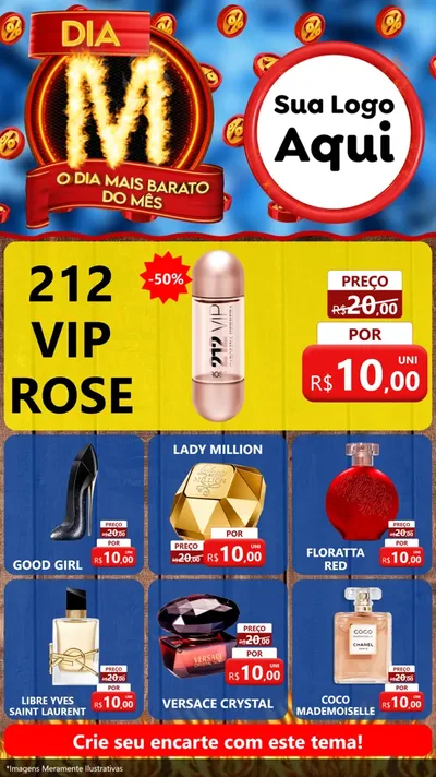 Modelo de Rede Social para Stories com o tema Dia M - O Dia Mais Barato Do Mês para Perfumes