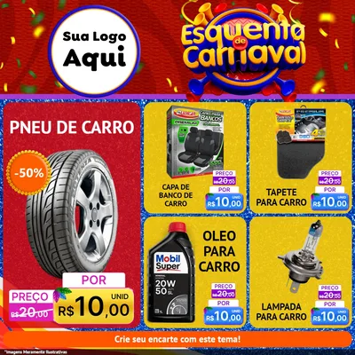 Modelo de Rede Social para Feed Facebook com o tema Esquenta de Carnaval para Auto peças