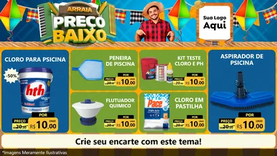 Modelo de TV para TV Horizontal com o tema Arraiá de Preço Baixo - Junina para Produtos para Piscina