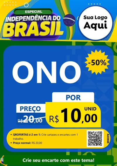 Modelo de Cartaz para Cartaz A4 Vertical com o tema Especial Independência do Brasil para Óticas