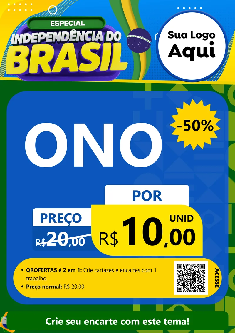 Modelo de Cartaz para Cartaz A4 Vertical com o tema Especial Independência do Brasil para Óticas