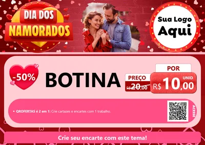 Modelo de Cartaz para Cartaz A4 Horizontal com o tema Dia Dos Namorados para Agropecuária