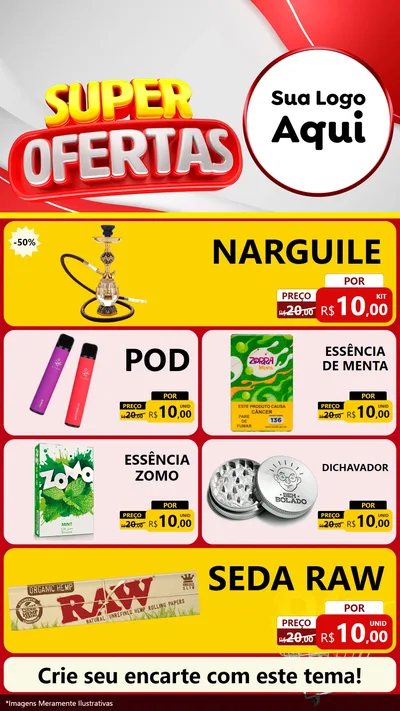 Modelo de TV para TV Vertical com o tema Super Ofertas para Tabacaria