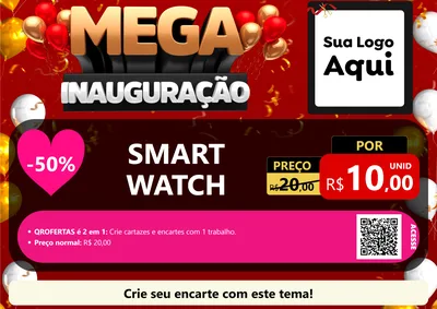 Modelo de Cartaz para Cartaz A4 Horizontal com o tema Mega Inauguração para Informática