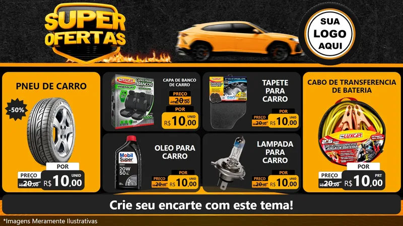 Modelo de TV para TV Horizontal com o tema Super Ofertas - Autopeças para Auto peças
