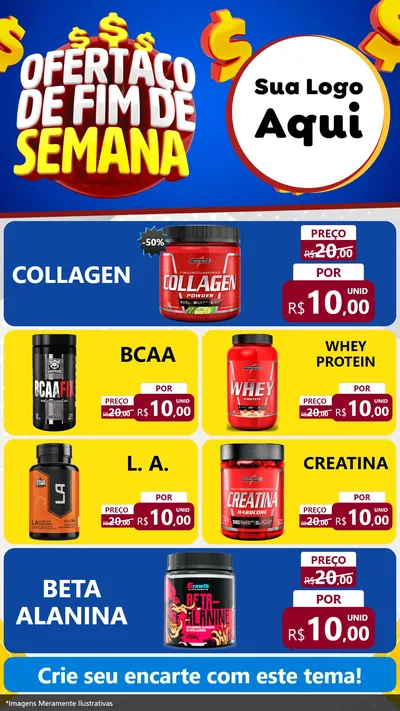 Modelo de TV para TV Vertical com o tema Ofertaço de Fim de Semana para Suplementos alimentares