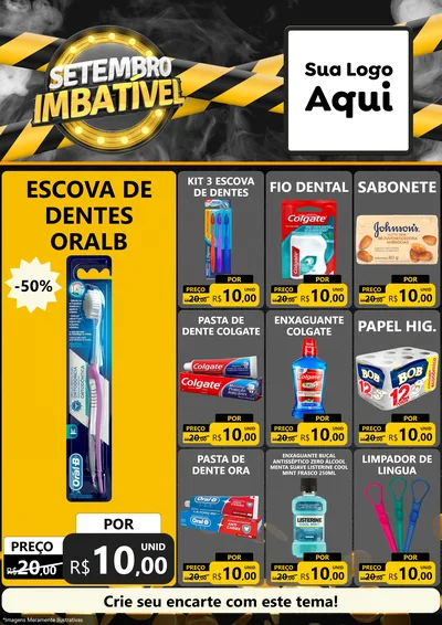 Modelo de Encarte para Encarte A4 Vertical com o tema Setembro Imbatível para Higiene Pessoal