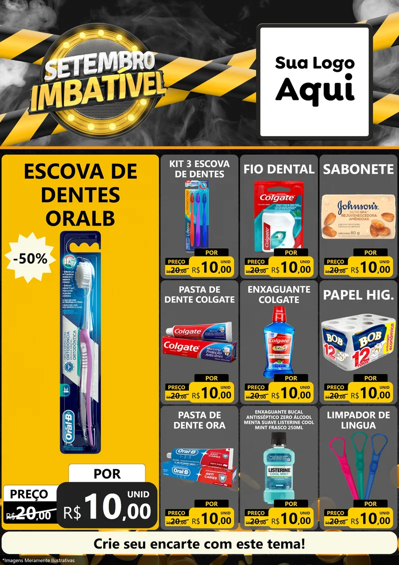Modelo de Encarte para Encarte A4 Vertical com o tema Setembro Imbatível para Higiene Pessoal