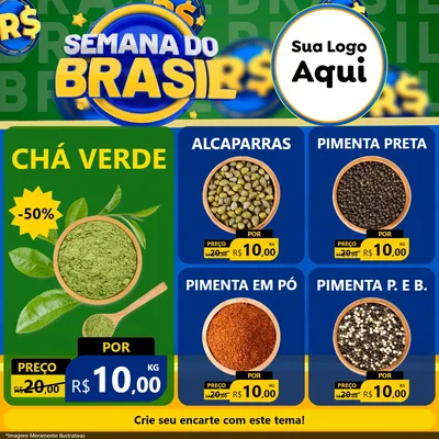 Modelo de Rede Social para Feed Facebook com o tema Semana Do Brasil para Produtos Naturais