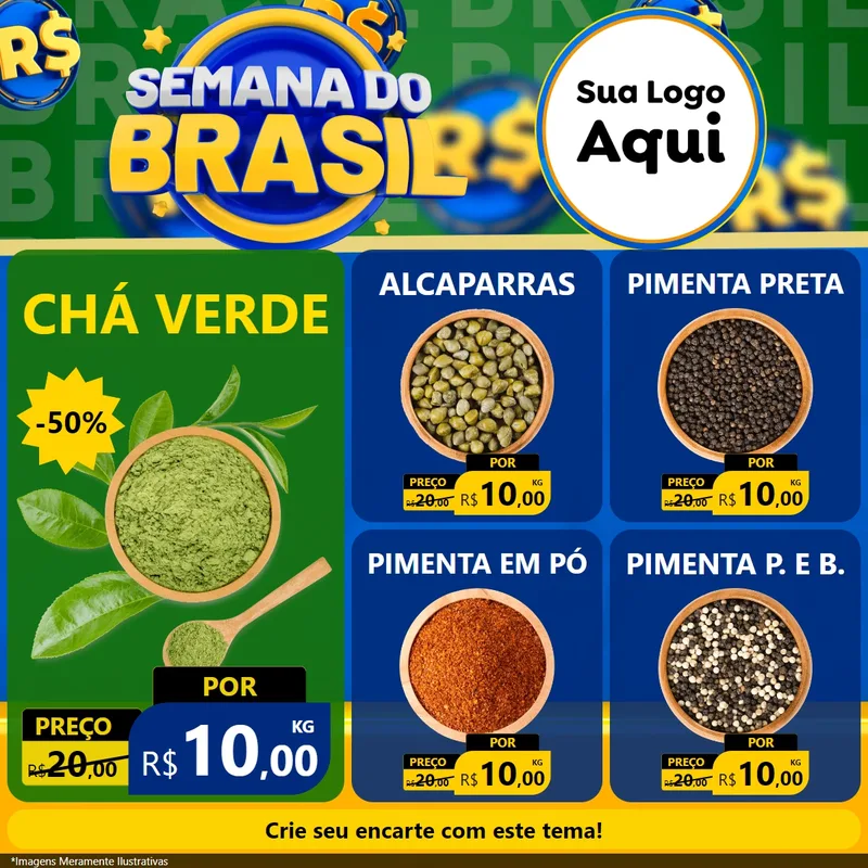 Modelo de Rede Social para Feed Facebook com o tema Semana Do Brasil para Produtos Naturais