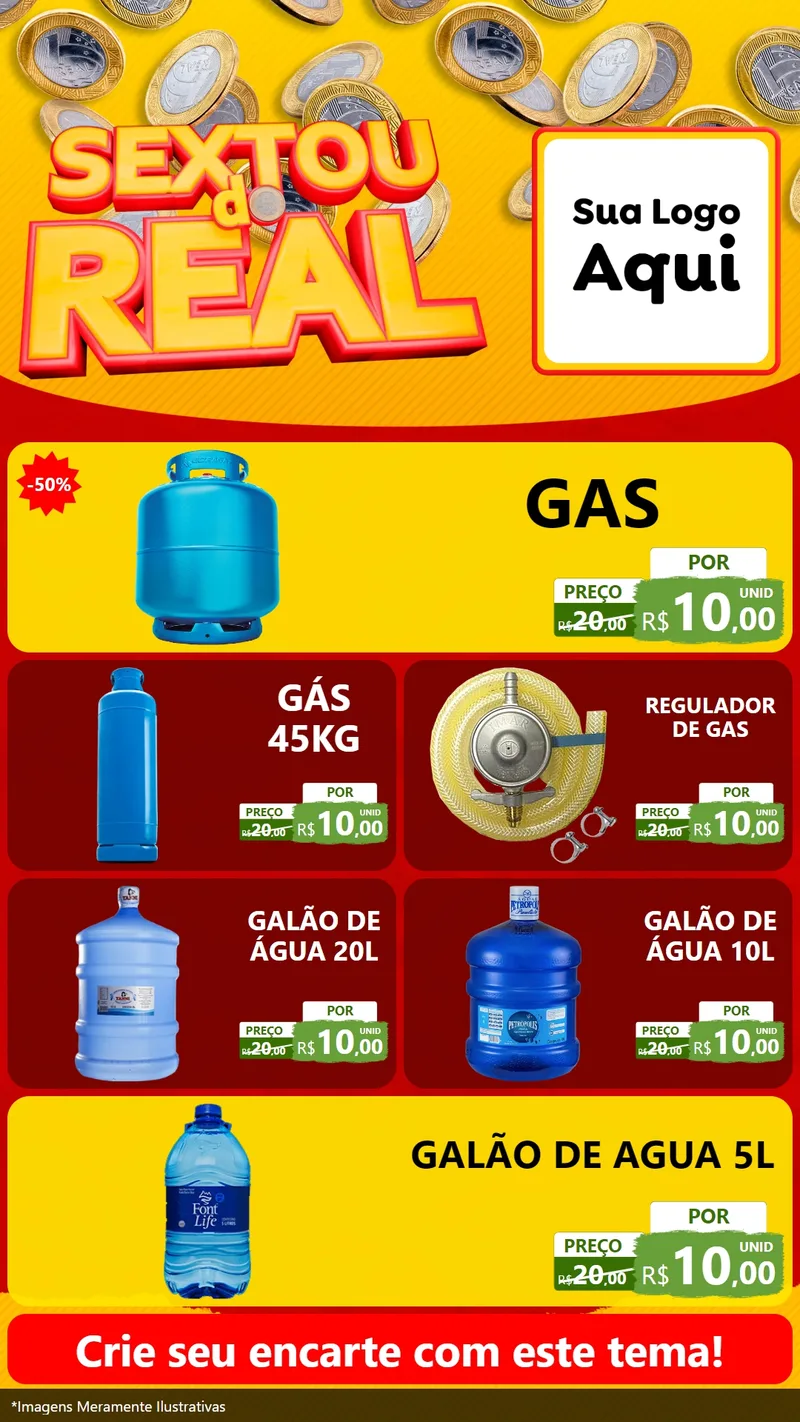 Modelo de TV para TV Vertical com o tema Sextou do Real para Água e gás