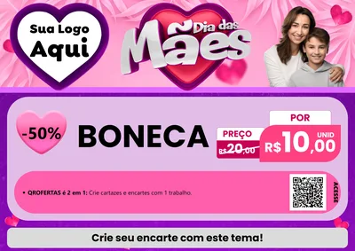 Modelo de Cartaz para Cartaz A4 Horizontal com o tema Dia das Mães para Brinquedos