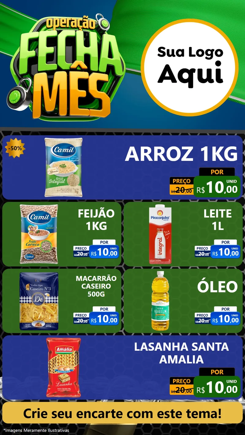 Modelo de TV para TV Vertical com o tema Operação Fecha Mês para Supermercado