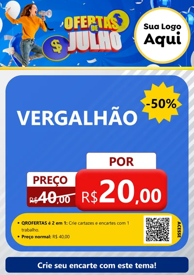 Modelo de Cartaz para Cartaz A4 Vertical com o tema Ofertas de Julho para Ferragens