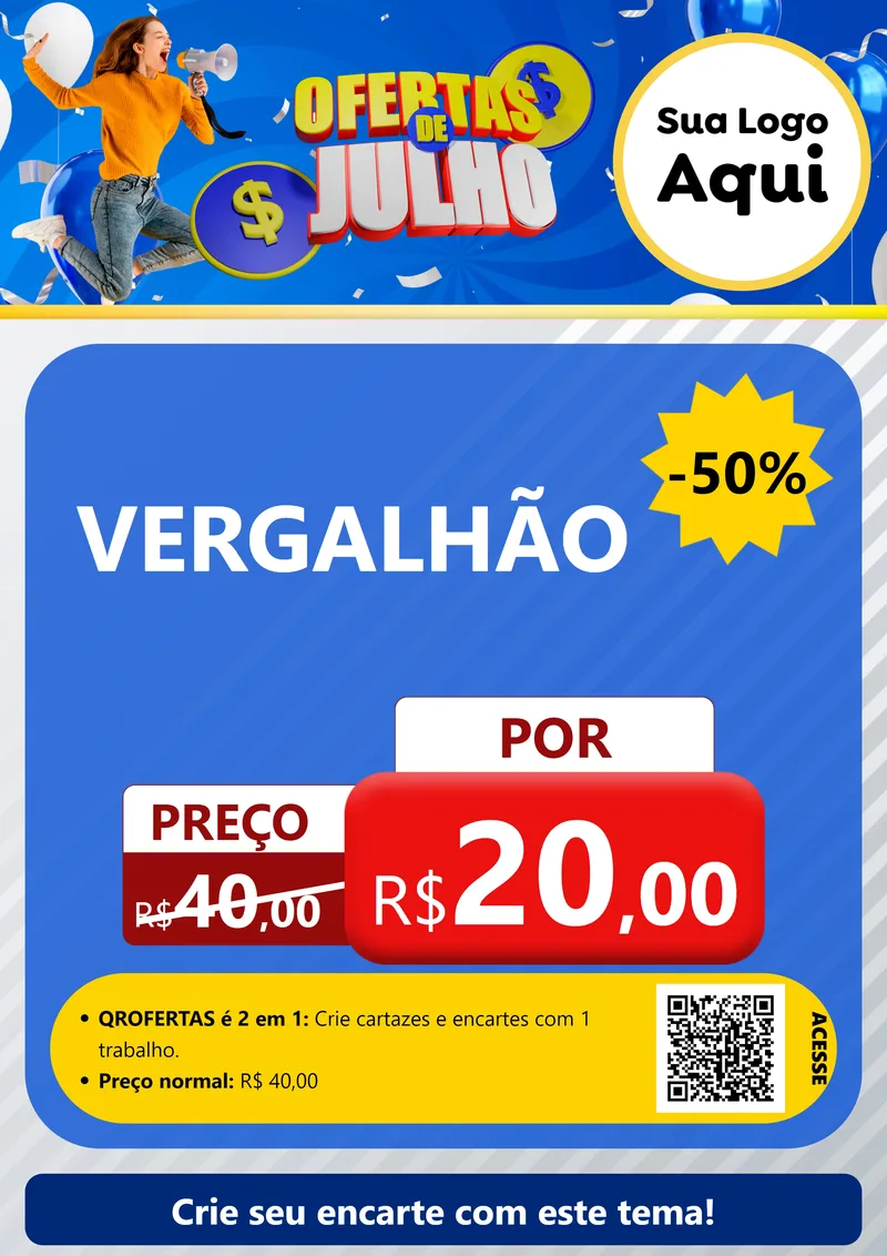 Modelo de Cartaz para Cartaz A4 Vertical com o tema Ofertas de Julho para Ferragens