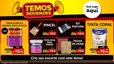 Modelo de TV para TV Horizontal com o tema Temos Novidades para Tintas e Ferramentas
