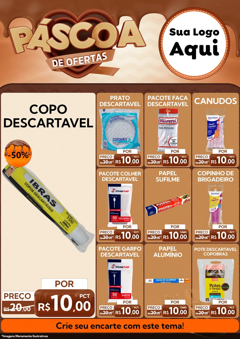 Modelo de Encarte para Encarte A4 Vertical com o tema Páscoa de Ofertas para Embalagens